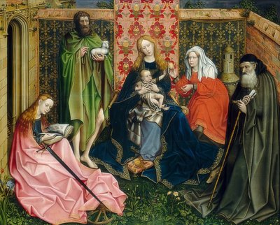 ホータスの聖人と聖母子と結論。約1440-60 作： Robert Campin