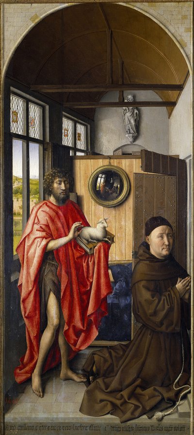 洗礼者聖ヨハネとフランシスカンハインリッヒフォンヴェール、1437 作： Robert Campin