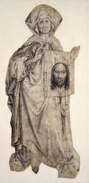 St Veronica（ベラムにペン、インク、墨汁 作： Robert Campin