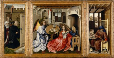 受胎告知メロード祭壇画、ca 1428-1432 作： Robert Campin