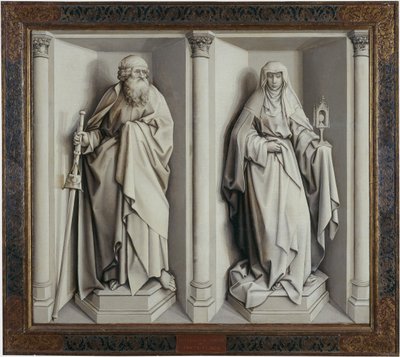 メアリーとジョセフの結婚。逆行する 作： Robert Campin
