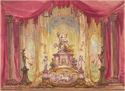 竜を退治する聖ゲオルギウス像のある舞台装置 作： Robert Caney