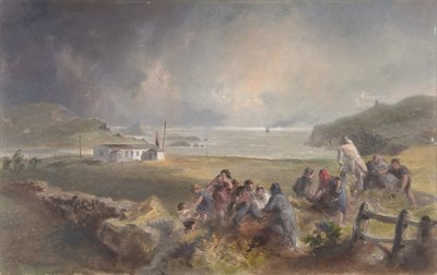 アイルランド、バレンシア、港から、ナイツ タウンの反対側、産卵期...、1865 ～ 66 年。 作： Robert Charles Dudley