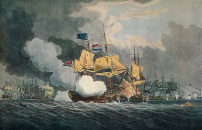 「キャンパーダウンの戦い」、c1798、1924 作： Robert Clevely