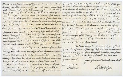 1757年2月23日、ロバートクライヴからトーマスペルハムホレスへの手紙。 作： Robert Clive