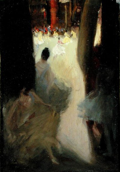 バレエガール、フィラデルフィア（油彩・キャンバス） 作： Robert Cozad Henri