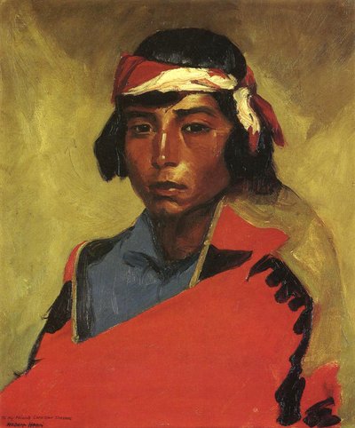 テスクプエブロの少年、1916年 作： Robert Cozad Henri