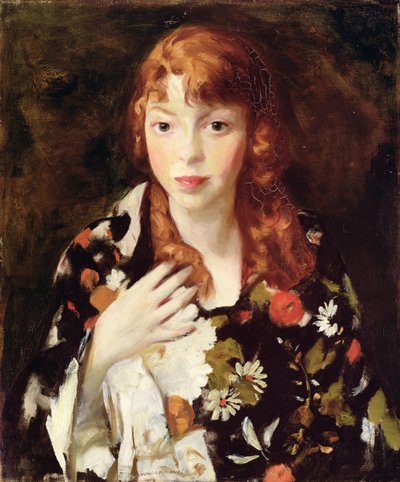 和紙のエドナ・スミス、1915年頃（キャンバスに油彩） 作： Robert Cozad Henri