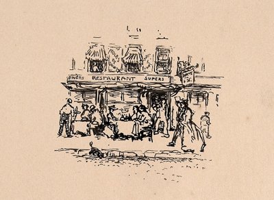 1896 年にパリのカルチェラタンで食事をした場所 作： Robert Cozad Henri