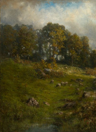 丘の中腹の牧草地、19 世紀後半から 20 世紀初頭。 作： Robert Crannell Minor