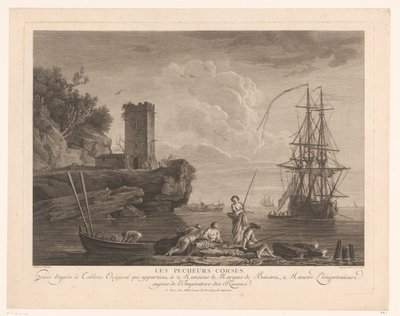 漁師と海の景色 レ ペシュール コルセ。 作： Robert Daudet (II) (attributed to)