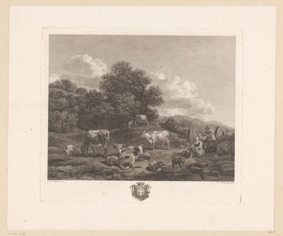 Landschapは遊牧民をヴィーに入れます オランダの群れ 作： Robert Daudet (II)