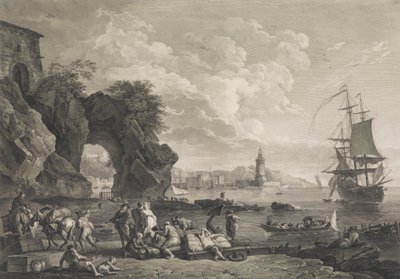 ナポリ近郊のパウジリーペの眺め、1785 年。 作： Robert Daudet