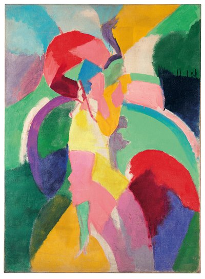 日傘をさす女性またはラ・パリジェンヌ 作： Robert Delaunay