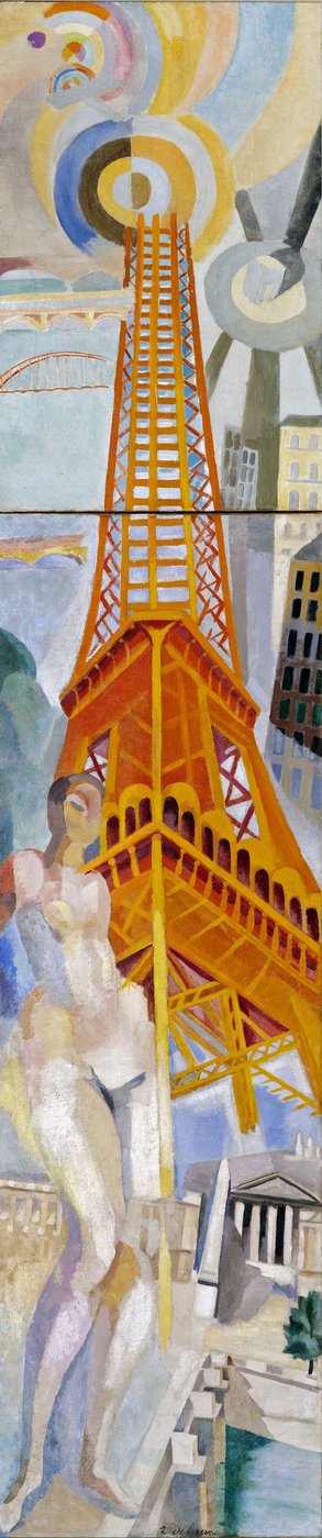 パリ市、女とエッフェル塔、1925年。 作： Robert Delaunay