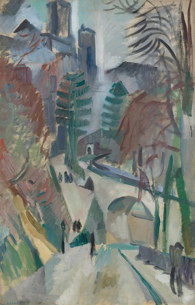 ランの風景、1912 年。 作： Robert Delaunay