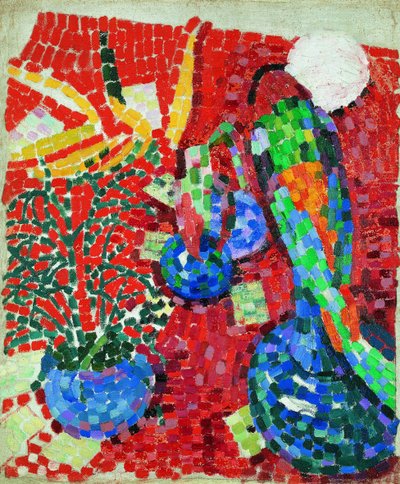 オウムのいる静物、1907 作： Robert Delaunay