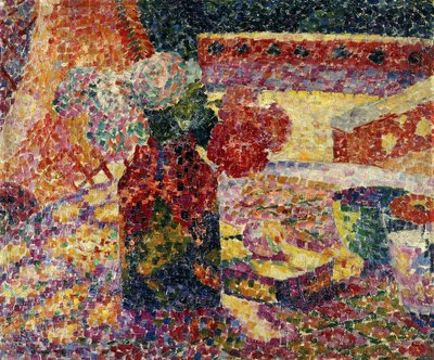 花瓶のある静物、1907年頃（キャンバスに油彩） 作： Robert Delaunay