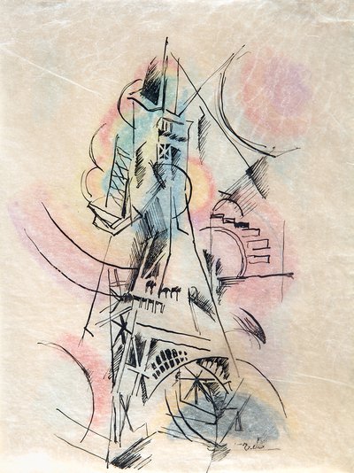 ラ トゥール エッフェルの習作、c. 1911年。 作： Robert Delaunay