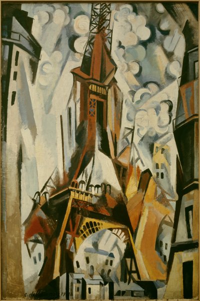 ロバート・ドローネー（1885-1941）によるエッフェル塔の絵、1910年。 作： Robert Delaunay