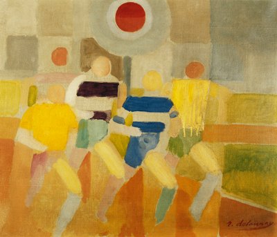 徒歩でランナー、1920年C.1920（キャンバスのオイル） 作： Robert Delaunay