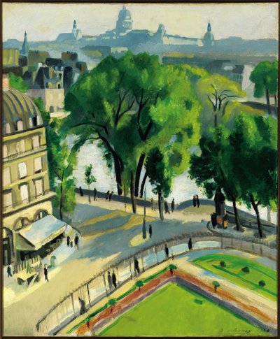 ケ・デュ・ルーヴルの眺め 作： Robert Delaunay