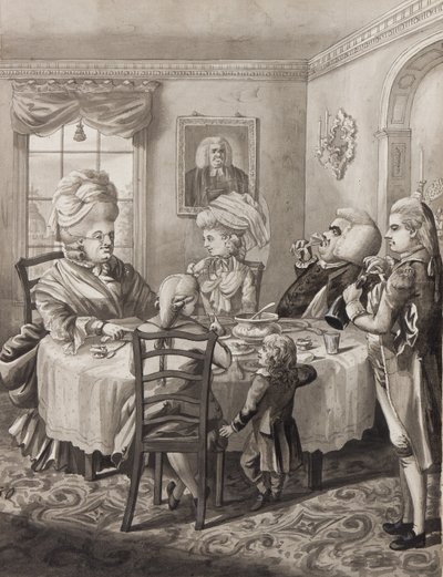 グッドリビングのマスターパーソン、1782年（紙にペン、ブラシ、インクで洗う） 作： Robert Dighton