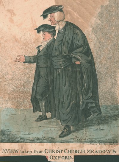 クライストチャーチメドウズ、オックスフォード、1807年からの眺め 作： Robert Dighton