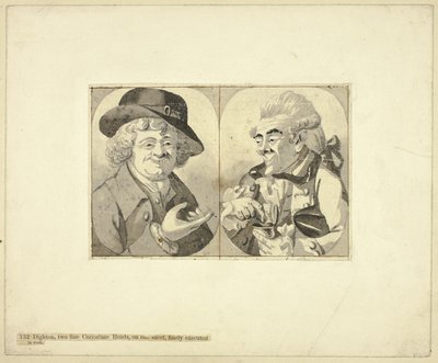 バストの長さの似顔絵 2 枚 作： Robert Dighton