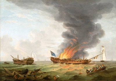 フリゲート艦ケベックとスーパーヴィザンテの戦闘行動（10月6日 作： Robert Dodd