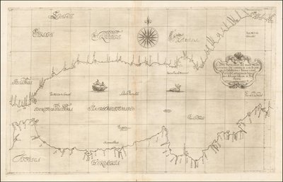 1646年、ロバート・ダドリーによる西地中海とジブラルタルの地図 作： Robert Dudley