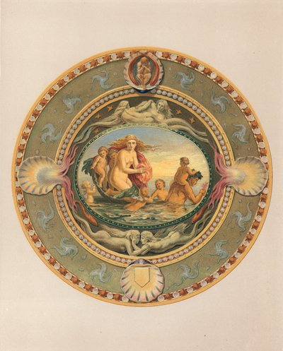 マウント・エッジカムベ伯爵から贈られたマジョリカ焼きのプラトー（クロモリト製） 作： Robert Dudley