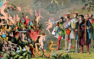 シェイクスピアー、テンペスト、1856-1858年からのシーン 作： Robert Dudley