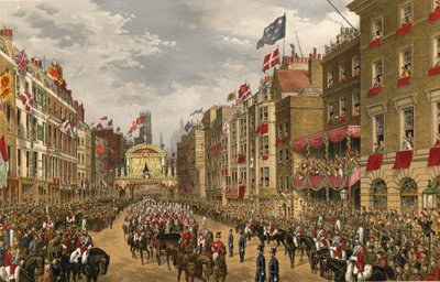 テンプル・バー、ロンドン、1863年3月7日（エングレーヴィング） 作： Robert Dudley