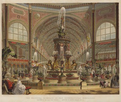 国際博覧会のマジョリカの泉（カラーリトグラフ） 作： Robert Dudley