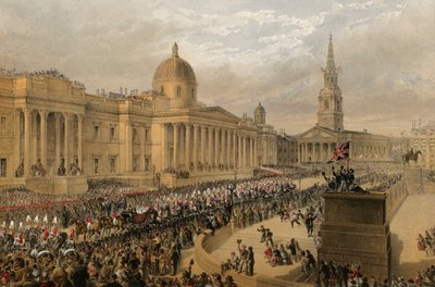 1863年3月7日、ロンドン、トラファルガー広場（エングレーヴィング） 作： Robert Dudley