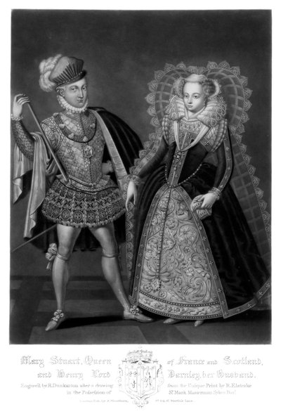 メアリースチュアート、フランスとスコットランドの女王、およびヘンリー卿ダーンリー、彼女の夫、1816年。 作： Robert Dunkarton
