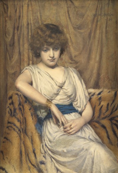 若いギリシャ人、1890（紙にトイレ） 作： Robert Edward Morrison