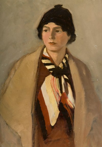アーティストの妻の肖像（ボードに油彩） 作： Robert Ernest McEune