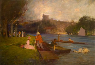 O Tâmisa em Windsor (óleo a bordo) 作： Robert Ernest McEune
