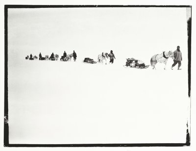 行進中のポニー、グレートアイスバリア、12月2日 作： Robert Falcon Scott