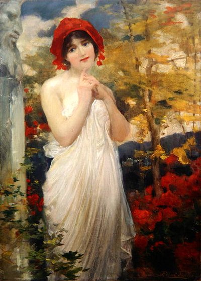 ポピーの少女」（油彩・キャンバス） 作： Robert Fowler