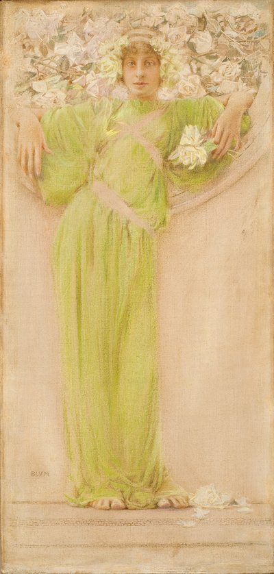バラの花輪（6月）1897年 （キャンバスに油彩、パステル、鉛筆） 作： Robert Frederick Blum