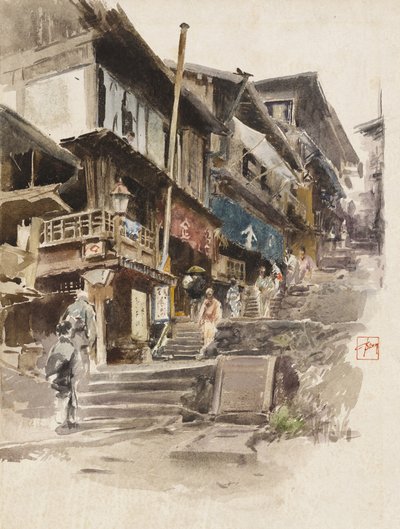 日本、イカオの街II、1890年 作： Robert Frederick Blum