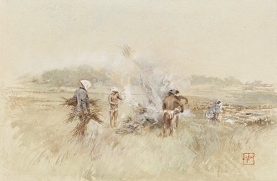 くすぶっている火の仕事の山盛りブラシ、1867-1903 作： Robert Frederick Blum