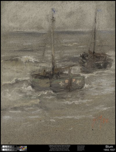 アンカーでの漁船、1884年 作： Robert Frederick Blum