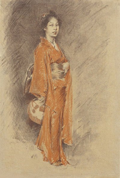 着物姿の日本人女性 作： Robert Frederick Blum