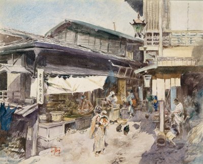 日本のイカオのストリートシーン。 作： Robert Frederick Blum