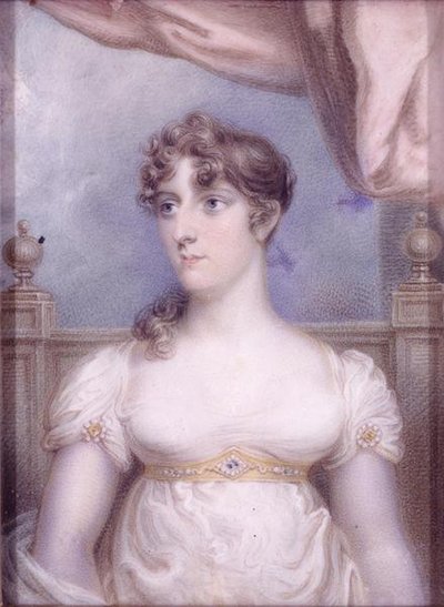 ロバート・フルトン夫人、1810-15年頃（アイボリーに水彩画） 作： Robert Fulton