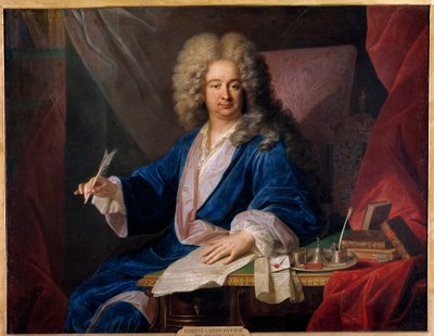コメディアンで劇作家のフローラン・カルトン・シール・ダンクールの肖像、ダンクール（1661-1725）ロバート・ガブリエル・ゲンス（1728年没）による絵画1704年パリ、コメディ・フランセーズ 作： Robert Gabriel Gence